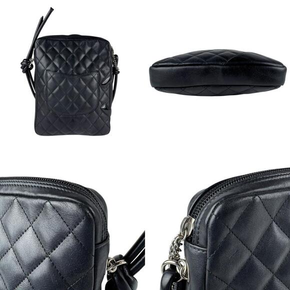 CHANEL Black Lambskin Leather Shoulder Bag - Picture 3 of 5